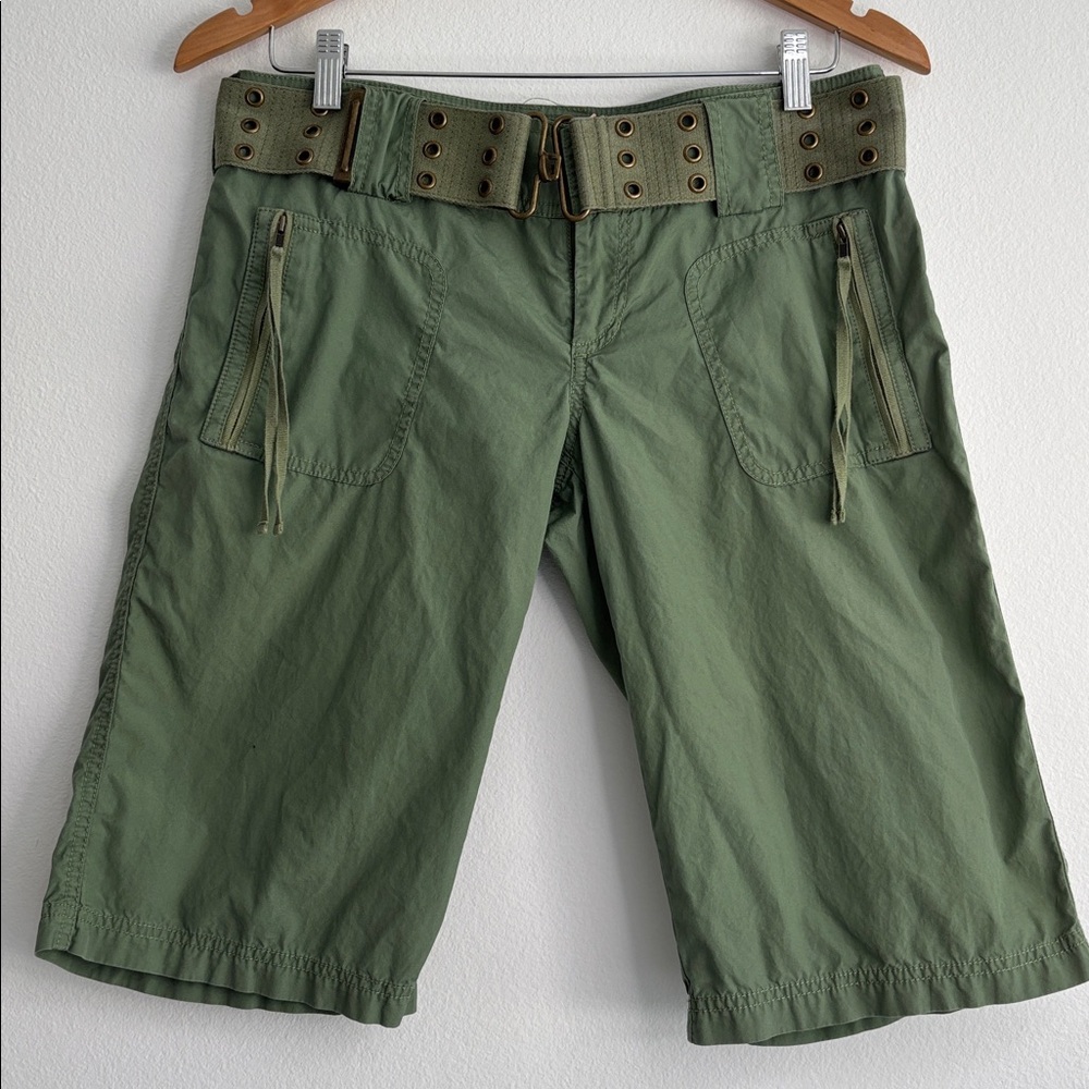 Juicy Couture Olive Green Cargo Shorts with Belt